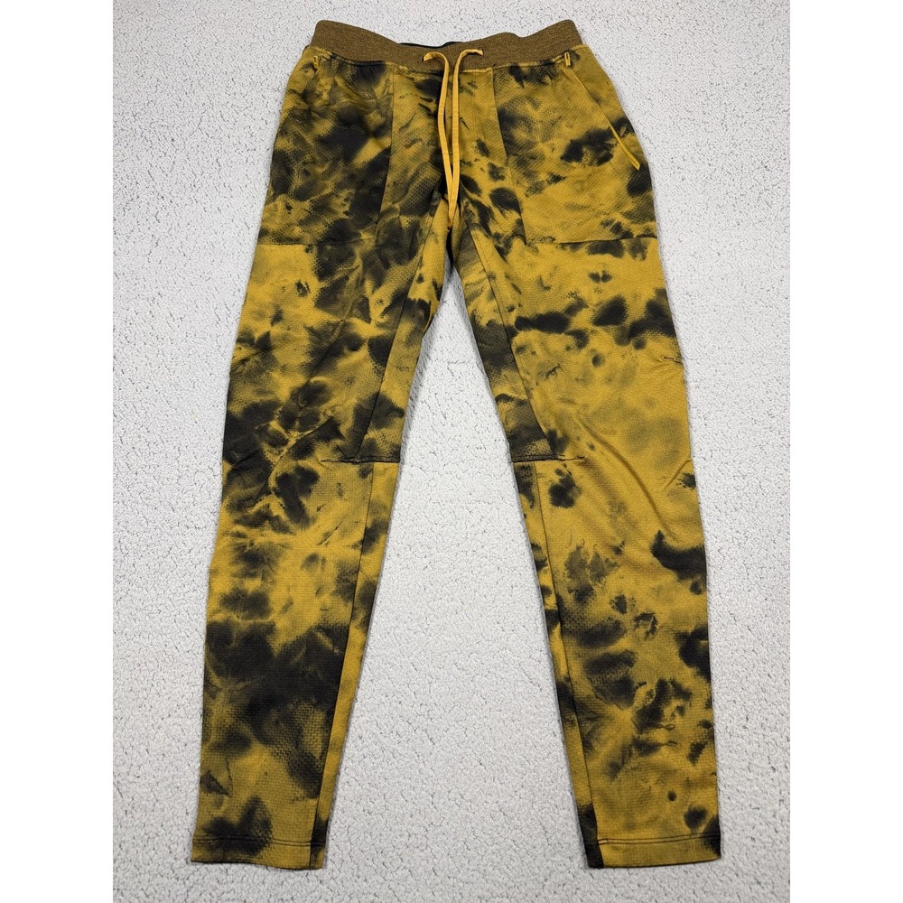 Lululemon Textured Tech Pants Mens M Yellow Tie Dye‎ Joggers Reflective Active